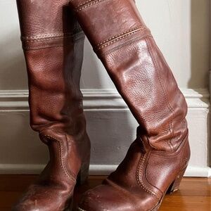 Vintage Frye Jane Stitch 14L Leather Riding Boots Women’s Size 7 B